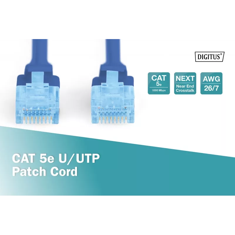 Pataisos laidas U/UTP 5e kat. PVC 3m mėlynas