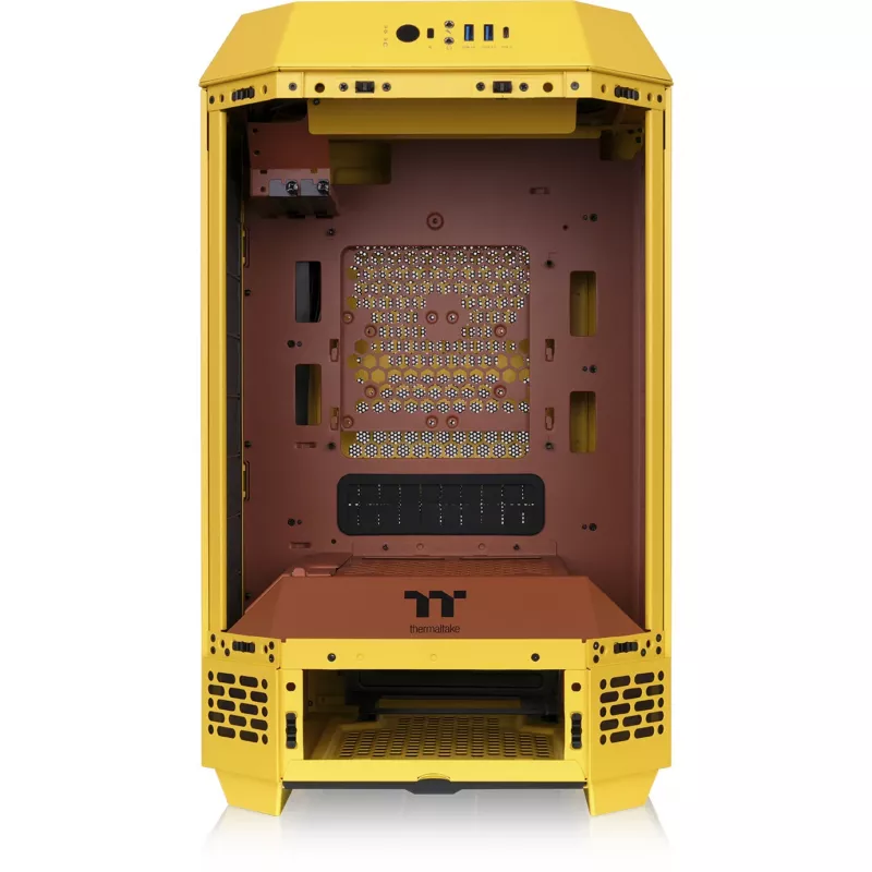 Mini bokštas THERMALTAKE The Tower 250 Butter Caramel – microATX/Mini-ITX, ATX palaikymas, kompaktiškas korpusas