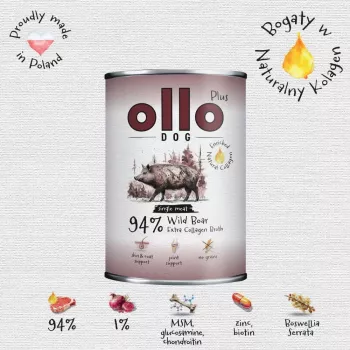 Ollo Plus Kolagen šunų ėdalas su šerniena 400g skardinė