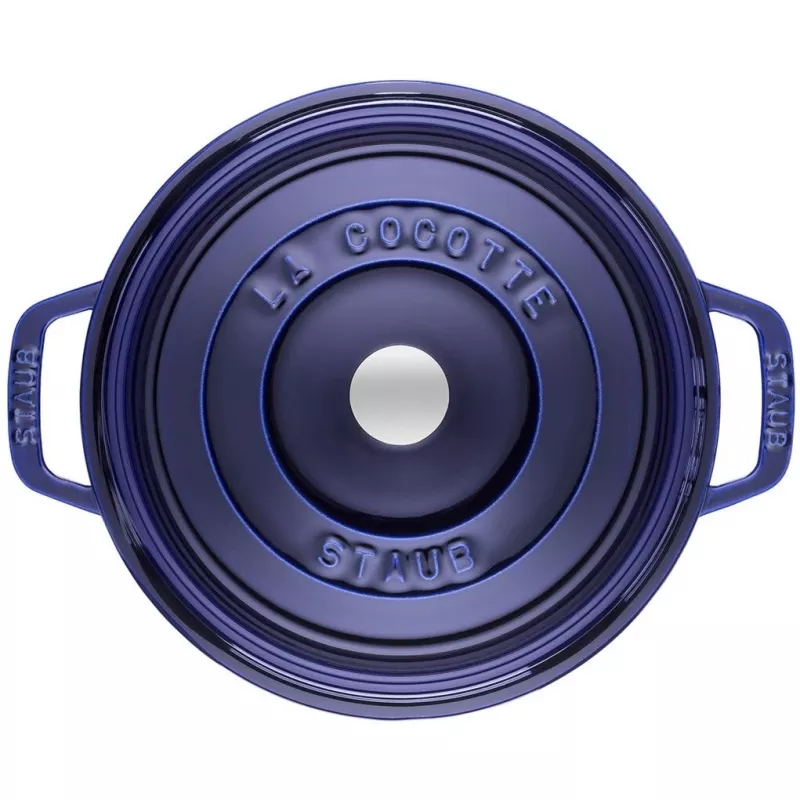 Ketaus kokotas Staub 26 cm apvalus, tamsiai mėlynas