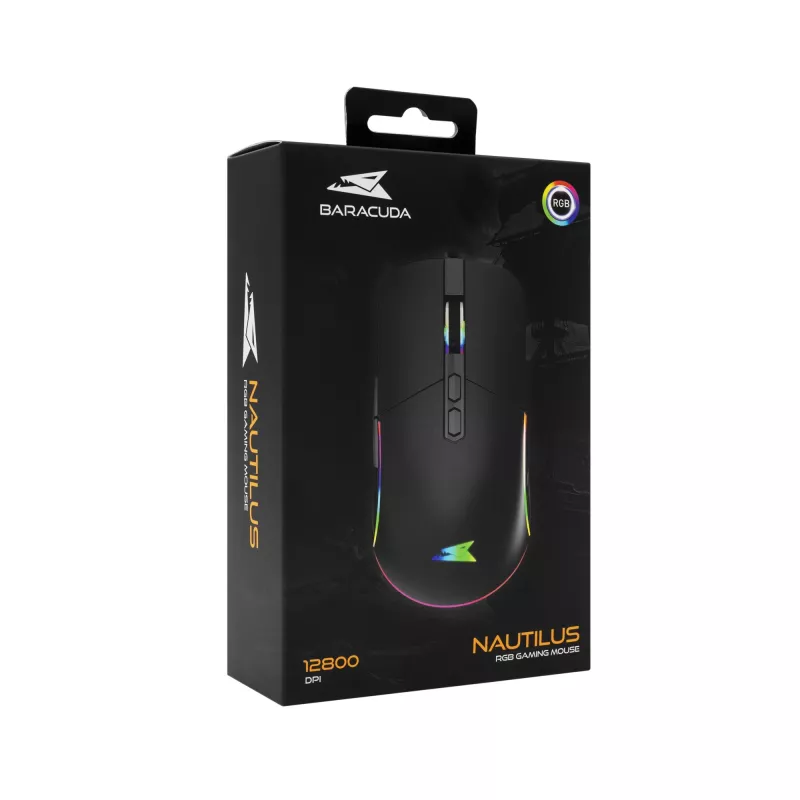 Pelė Baracuda BGM-011 Nautilus Black RGB USB