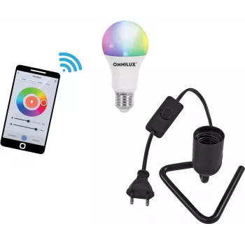 LED lemputė EUROLITE E27 RGB WW CW WiFi, trikampis lizdas, juoda