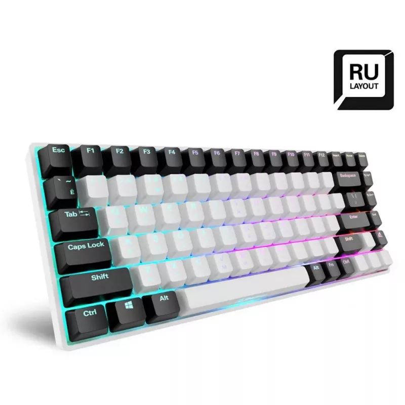Sharkoon SKILLER SGK50 S3 klaviatūra gaming mechaninė USB QWERTY rusiška balta
