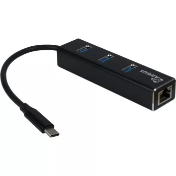 Inter-Tech Argus IT-410 USB 3.0 ir Gigabit Ethernet stalinis šakotuvas