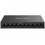 Tinklo jungiklis MERCUSYS MS110CMP – 8 prievadai PoE, 10 Gigabit RJ-45 prievadų, 115 W PoE biudžetas, stalinis/sieninis montavimas, juodas