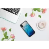 iKins dėklas iPhone XS Max — mėlyno ežero raštas juodu apdaila