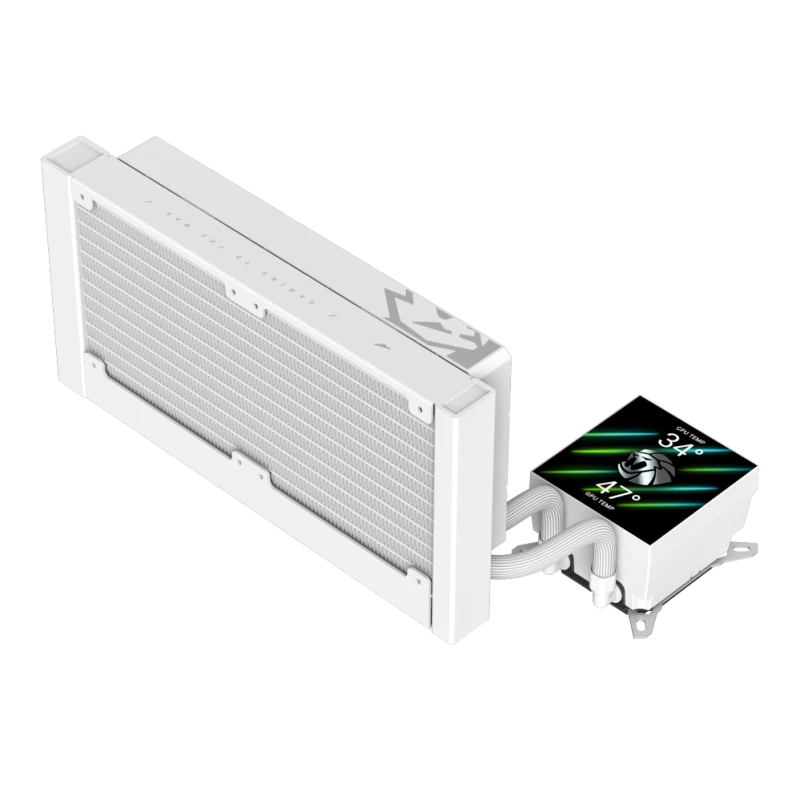 Gamemax GLACIER 240 LCD WH skystas aušintuvas procesoriui | Intel, AMD