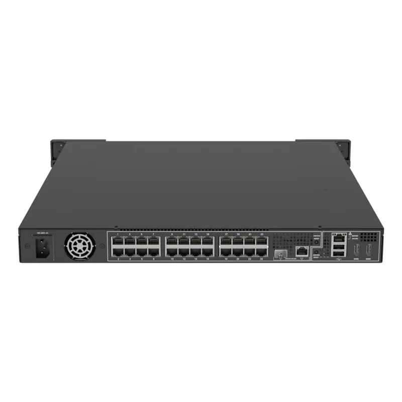Tinklinis vaizdo įrašytuvas AXIS S2224 Mk II 24 kanalų, 48 kanalų atkūrimas, 7680×4320, 6 TB HDD, 256 GB SSD, RAID 0/1/10, 1U, juodas