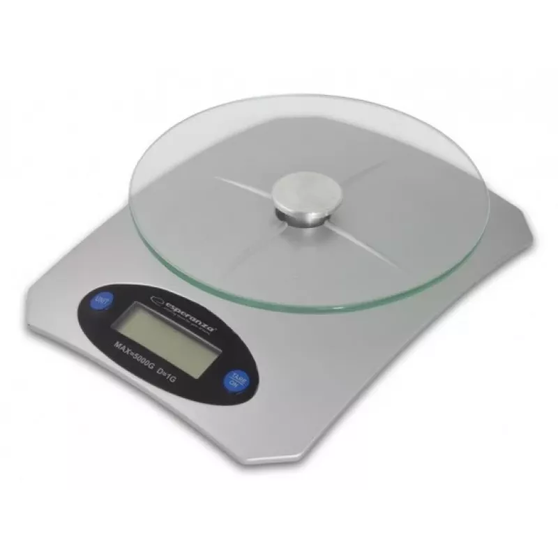 Virtuvinės elektroninės svarstyklės ESPERANZA Avocado Grey, 5 kg, bambuko platforma