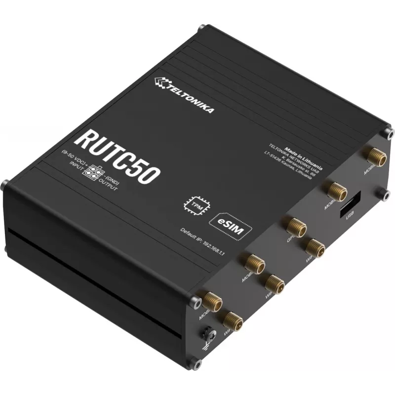 TELTONIKA NETWORKS RUTC50 V2 eSIM 5G/4G/LTE/3G WiFi 6 maršrutizatorius