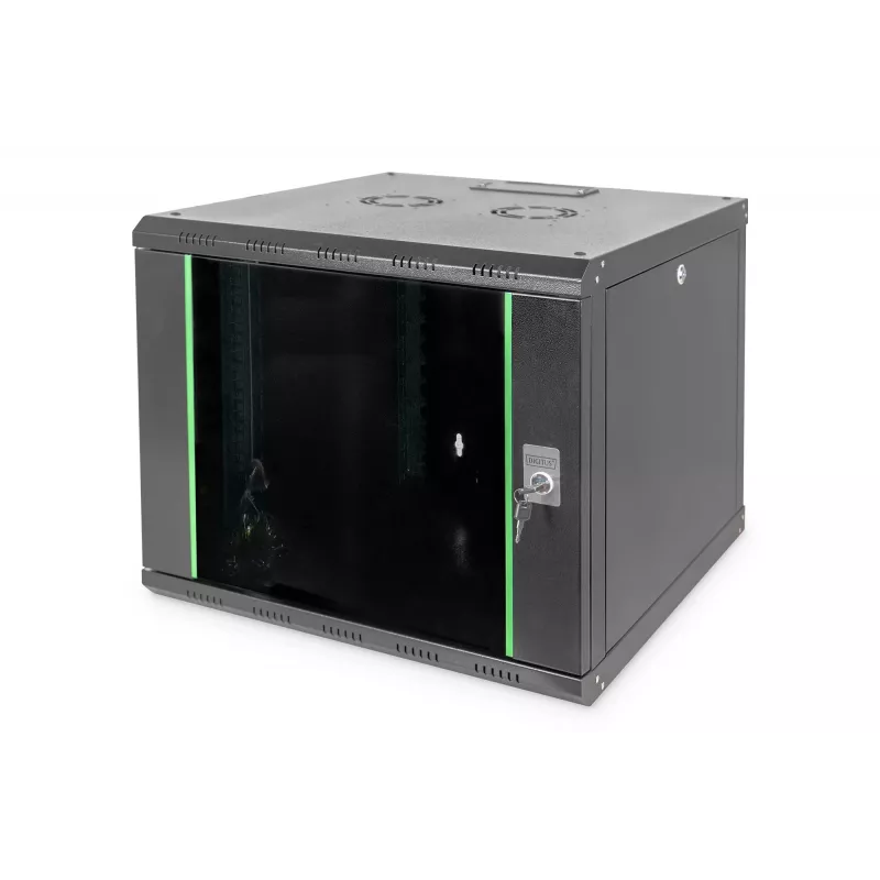 DIGITUS Professional Unique DN-19 09U-6/6-SW - tinklo spinta - skirta montuoti ant sienos - juoda, RAL 9005 - 9U - 48,3 cm (19 inch)