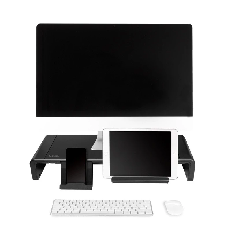 Ergonominis monitoriaus stovas ant stalo, reguliuojamas plotis, iki 25 kg