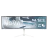 Išlenktas monitorius Arozzi Nova 49 colių (124,5 cm) Dual QHD 5120×1440 LED VA, 32:9, 4 ms, USB šakotuvas, garsiakalbiai, baltas
