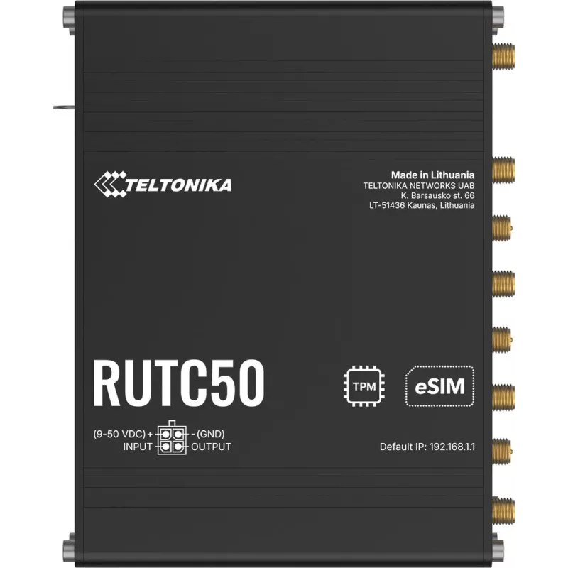 TELTONIKA NETWORKS RUTC50 V2 eSIM 5G/4G/LTE/3G WiFi 6 maršrutizatorius