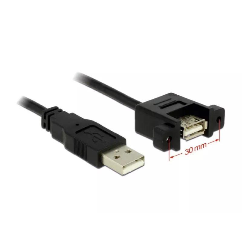 USB ilginimo laidas DELOCK 1m 2xUSB 2.0-A (moteriškas lizdas su tvirtinimu)
