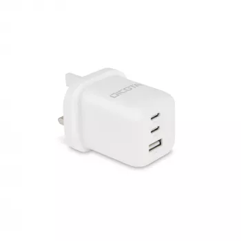 Dicota Power Supply – kompaktiškas, GaN – 65 W – 5 A – PD 3.0 – 3 išvesties prievadai (2 x USB-C, USB)
