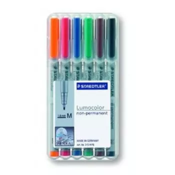 Markeris Staedtler 315 WP6 6 spalvų rinkinys: juoda, mėlyna, ruda, žalia, oranžinė, raudona