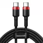 Baseus Cafule PD2.0 100W greito įkrovimo USB-C laidas (20V 5A) 2m Raudonas+Juodas