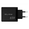 LCD sieninis įkroviklis su USB lizdu + 2x USB-C PD 65W GAN juodas vatmetras