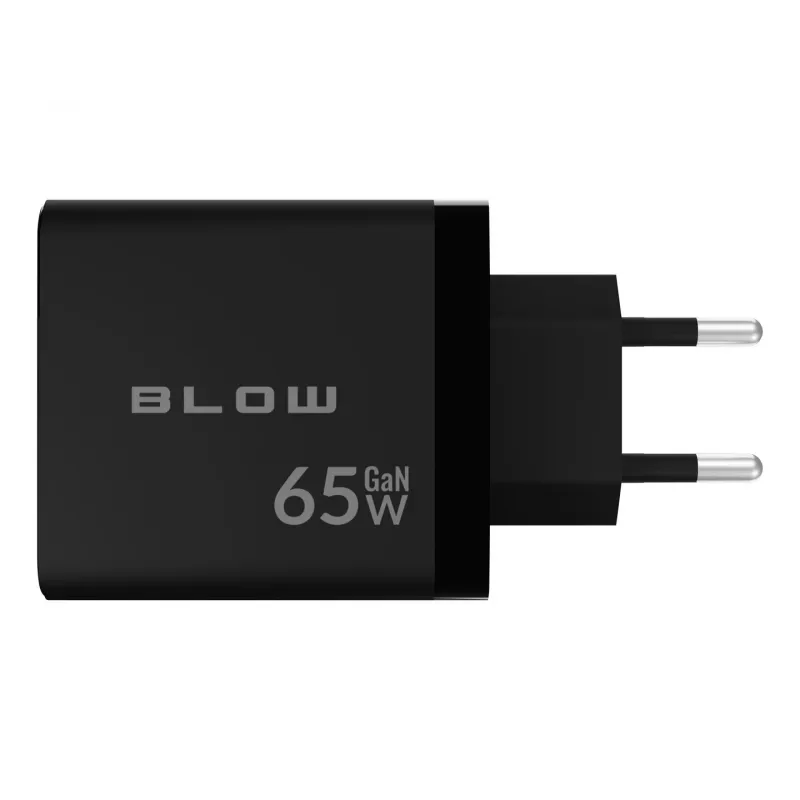 LCD sieninis įkroviklis su USB lizdu + 2x USB-C PD 65W GAN juodas vatmetras