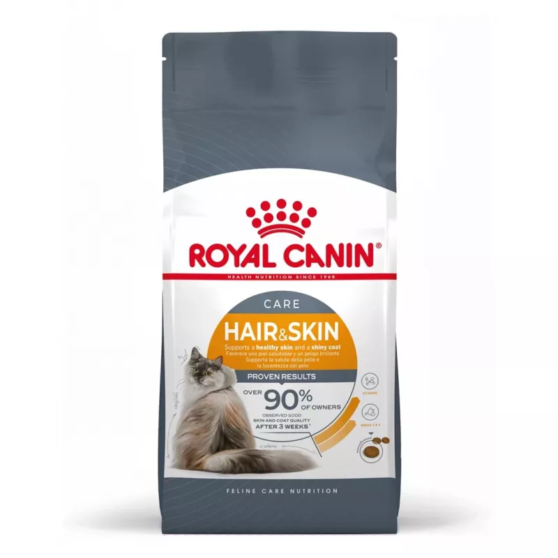 Sausas kačių ėdalas Royal Canin Hair & Skin Care 2 kg – vištiena, suaugusioms, 33% baltymų, 22% riebalų