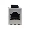 Shielded Cat6 Keystone Inline Coupler 8 vnt. rinkinys, EQUIP — Plokščia konstrukcija, RJ-45, 17×35.5×24.4 mm, sidabrinė