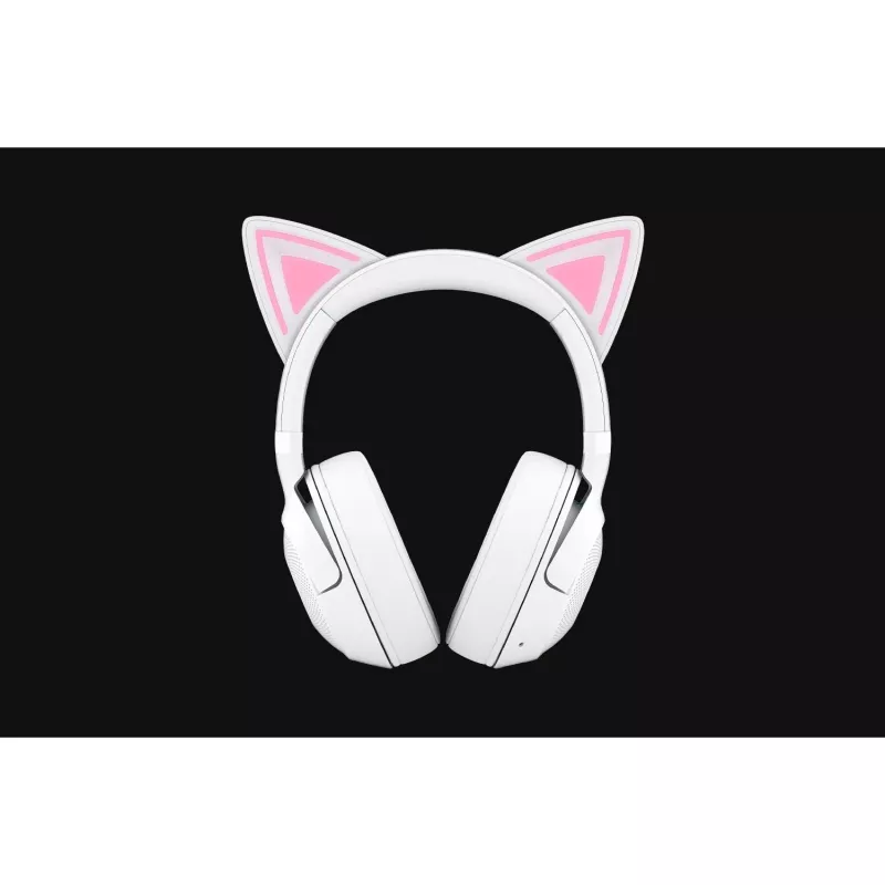 Belaidės žaidimų ausinės Razer Kraken Kitty V2 BT White su Bluetooth, THX Spatial Audio, RGB apšvietimu