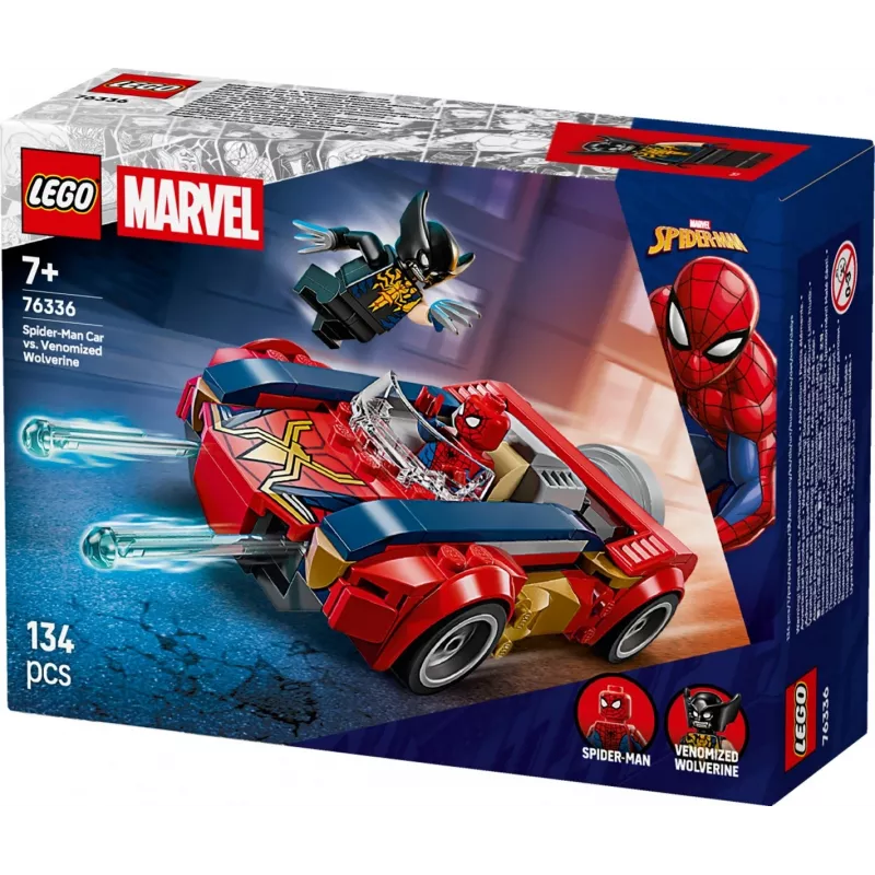 LEGO MARVEL 76336 Spider-Man automobilis prieš Venomizuotą Wolverine