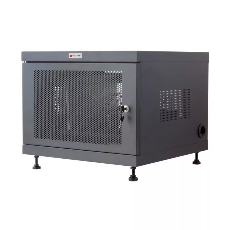 Stovo lentyna TECHLY 367652 kabelių tvarkyklė su 3M lipnia juosta, plieninė, 550×550×410 mm, juoda
