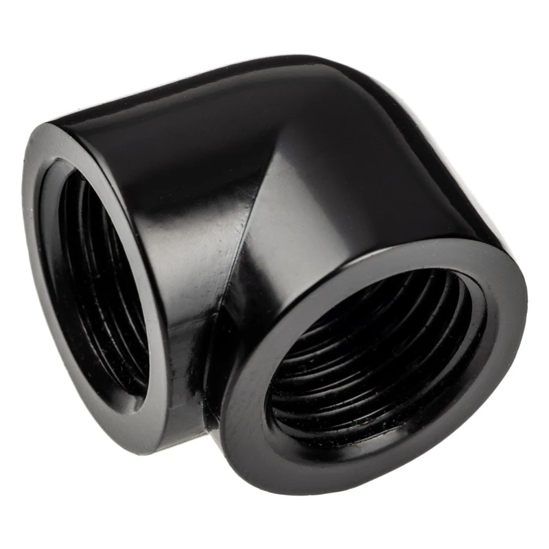 Alphacool Eiszapfen 17588 90° adapteris, L formos jungtis iš G1/4 vidinio sriegio į G1/4 vidinį sriegį, 20 mm, juodas