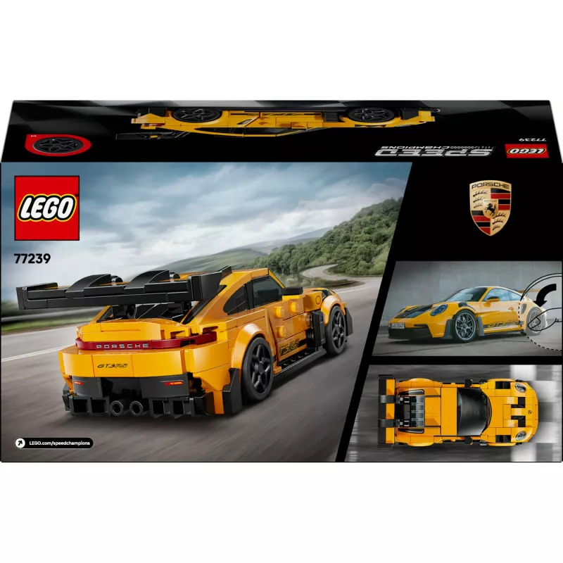 Konstruktorius LEGO Porsche 911 GT3 RS Speed Champions 77239 — 1:18 mastelis, 348 detalių, 9+ metų