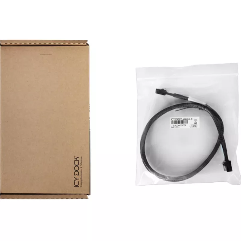 ICY DOCK MB414L-B MCIO 4i SFF-TA-1016 į MCIO 4i SFF-TA-1016 laidas, 0,5 m