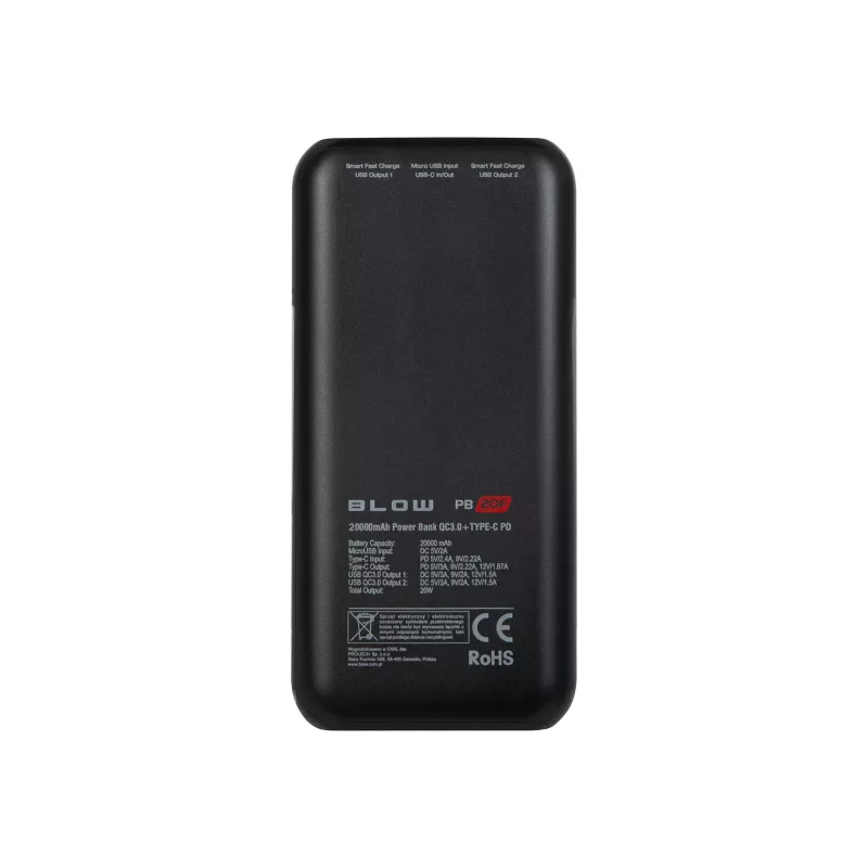 Power Bank 20000mAh QC+PD 20W su Lightning kabeliu PB20E