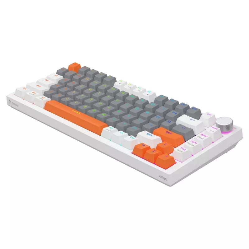 Gaming klaviatūra Savio ASTRAL WHITE JADE 3 COLOURS USB QWERTY US International
