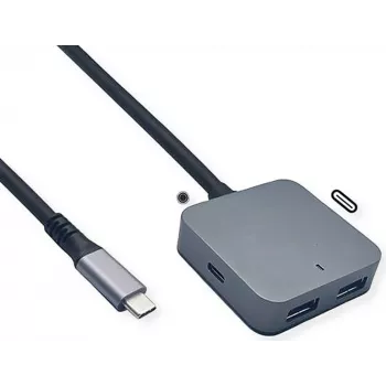 VALUE USB 3.2 Gen 2 skirstytuvas 12.99.1126 – 4 prievadai (2×A + 2×C), 10000 Mbit/s, juodas