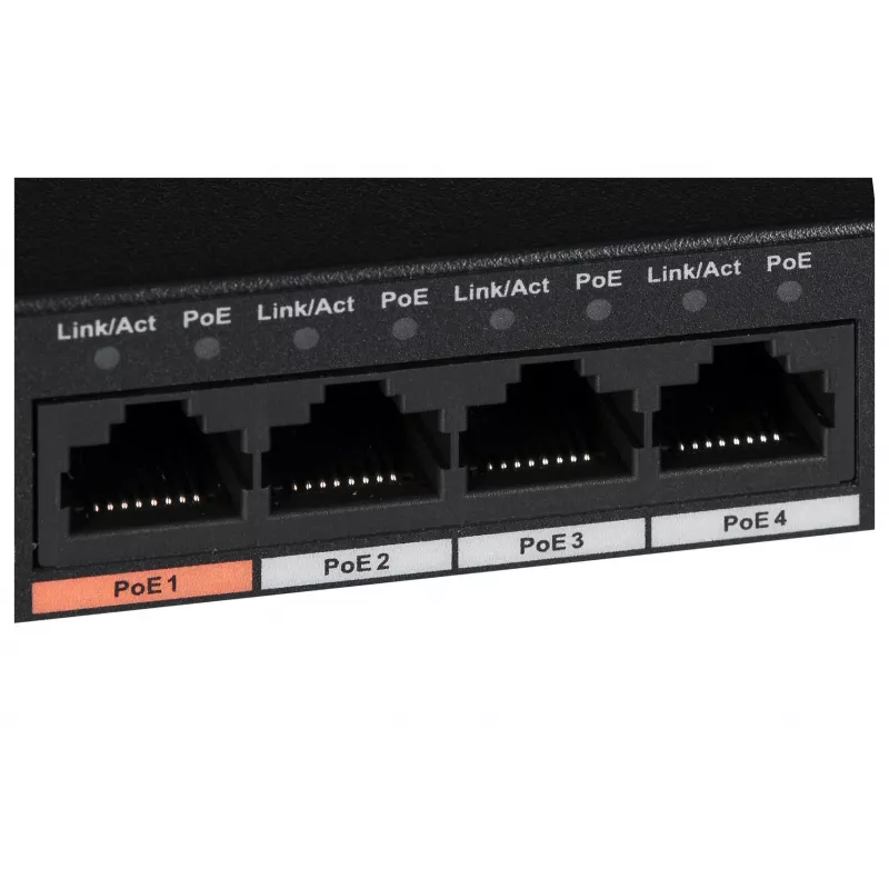 Dahua Technology PFS3006-4ET-60 Nevaldomas L2 Fast Ethernet (10/100) PoE jungiklis juodas