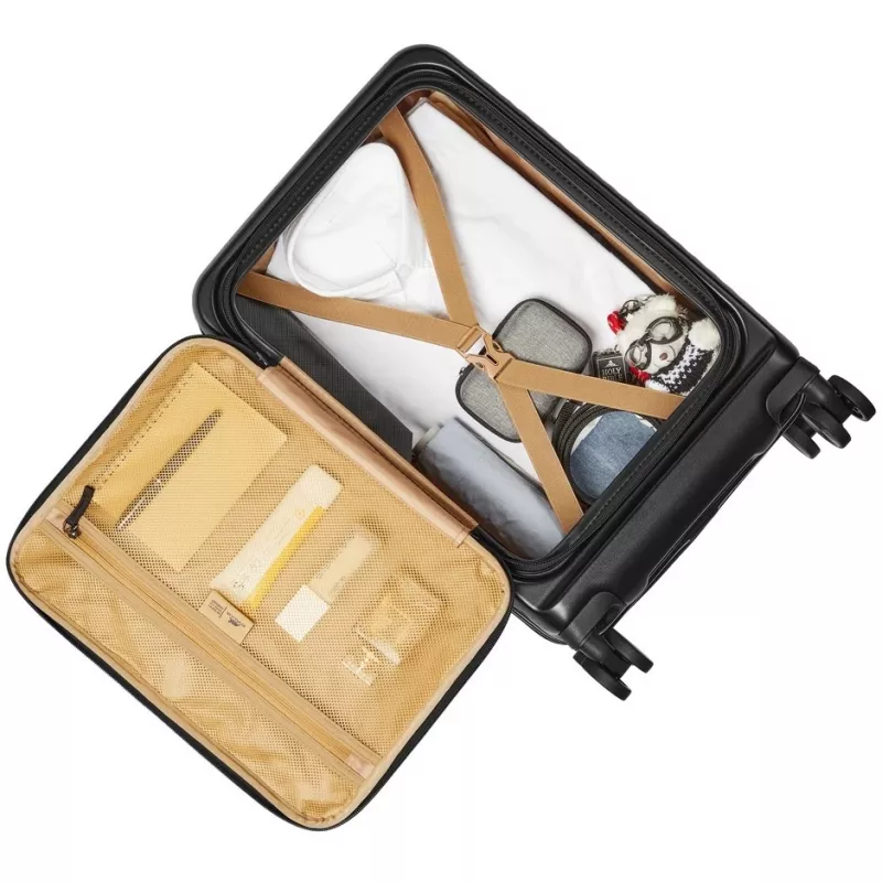 Kabininis lagaminas Rivacase 8180 Clark ECO – kietas korpusas, rankinis bagažas, juodas