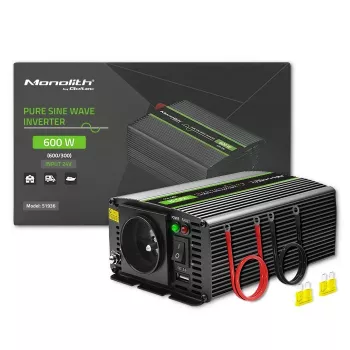 Qoltec Monolith automobilinis keitiklis 600 W juodas