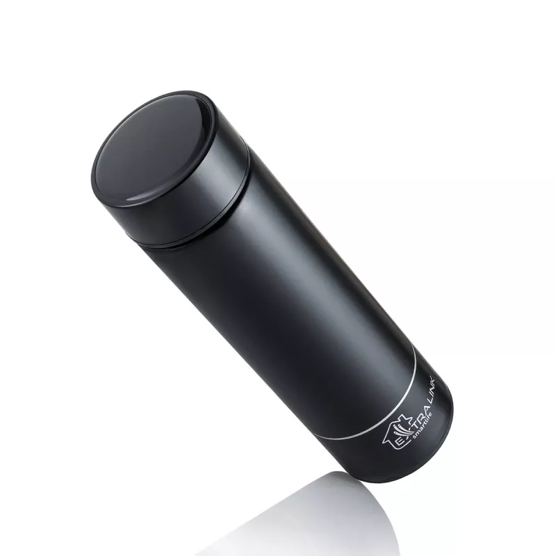 Extralink Smart Travel Mug juodas, termo puodelis su LED ekranu