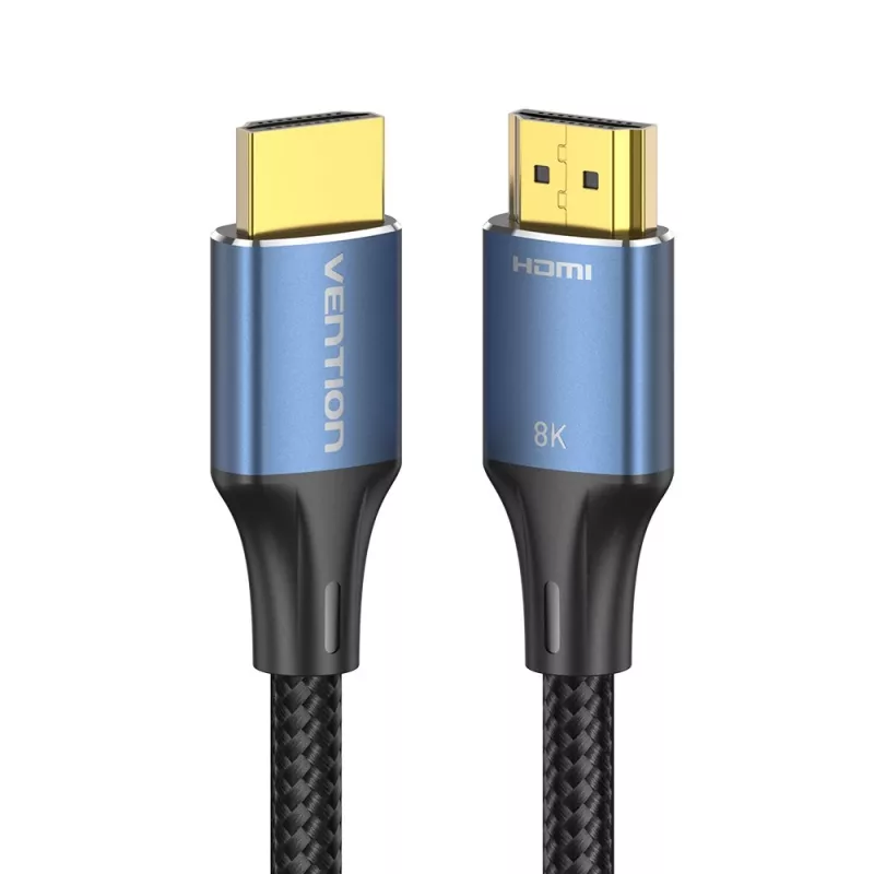 Vention HDMI-A laidas, vyriškas-į-vyrišką, 8K, 5 m, mėlynas, aliuminio lydinio jungtys, medvilninis pynimas