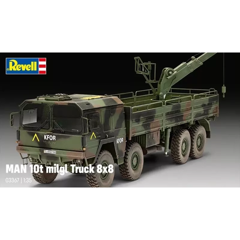 Plastikinis modelis REVELL Man 10T Milgl 8x8 sunkvežimis 1/35 masteliu