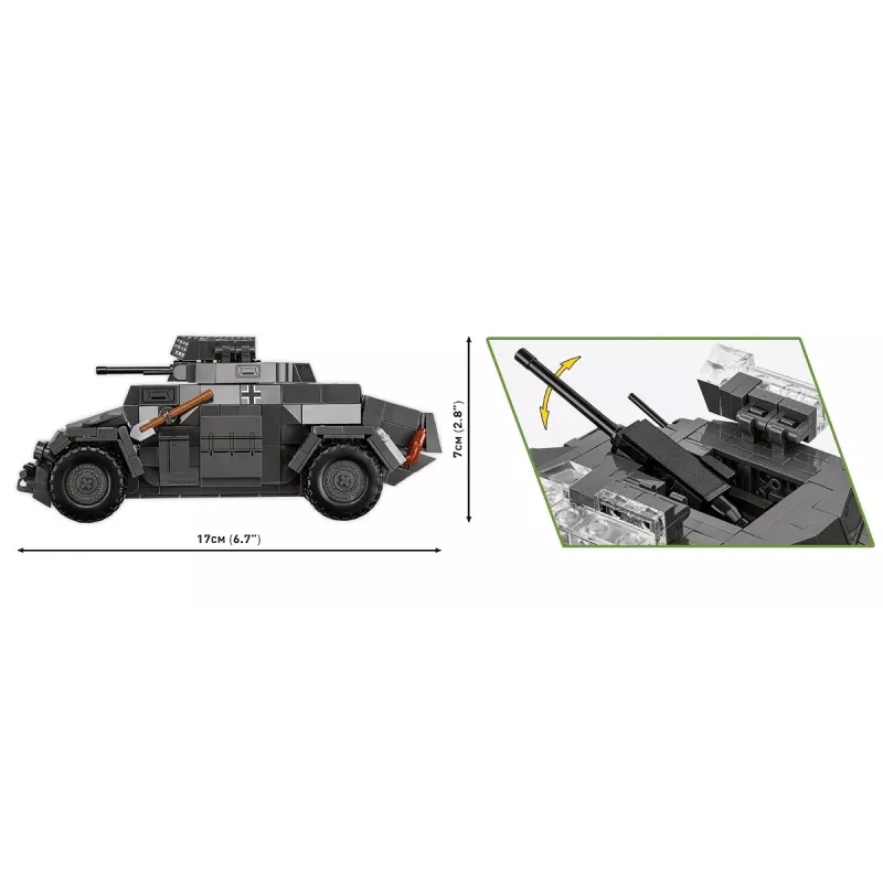 Cobi Blokeliai Sd.Kfz 222 modelio rinkinys COBI-2657 – 502 detalės