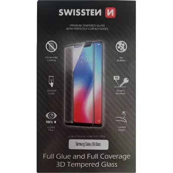 Apsauginis stiklas SWISSTEN 3D Full Glue Glass, Samsung Galaxy S9, juodas