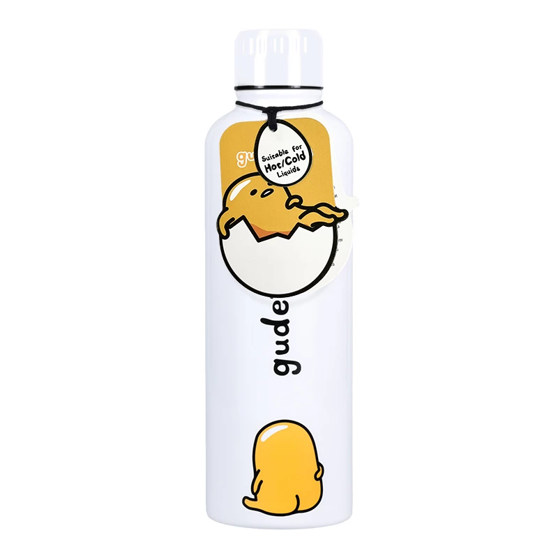 Paladone Gudetama metalinis vandens butelis – izoliuotas nerūdijančio plieno butelis su personažo dizainu