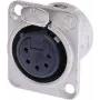 Neutrik NTR-NC5FDL1 (NC5FD-L-1) jungtis, 5 kontaktų, XLR, juoda/sidabrinė, -30–80 °C, IP40