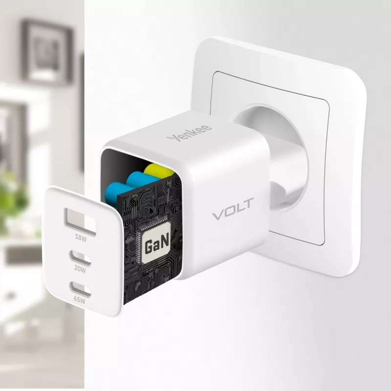 YENKEE YAC G65 WH VOLT USB C 65W 3A maitinimo adapteris