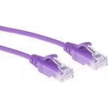 ACT Purple 1,5 m LSZH U/UTP CAT6 plonas duomenų centro jungiamasis kabelis su apsauga nuo užkabinimo ir RJ45 jungtimis