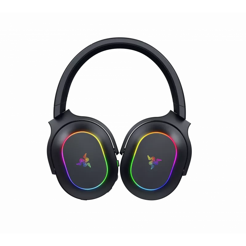 Razer Barracuda X Chroma belaidės ausinės ant ausų juodos