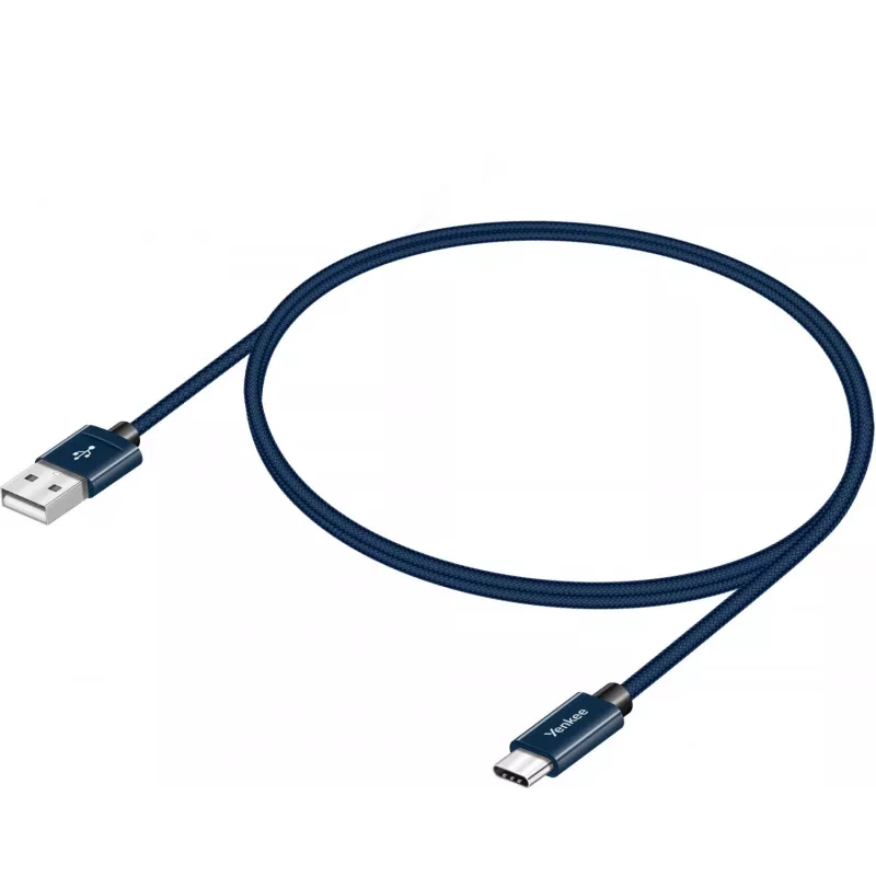 Kabelis YENKEE YCU 301 BE USB-A 2.0 / USB-C 1 m Fialov
