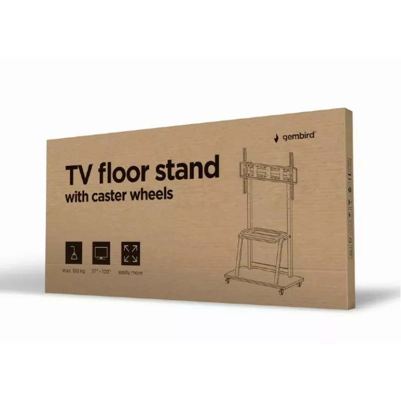Gembird TVS-100F-01 grindinis stovas televizoriui 2,54 m (100 inch) juodas